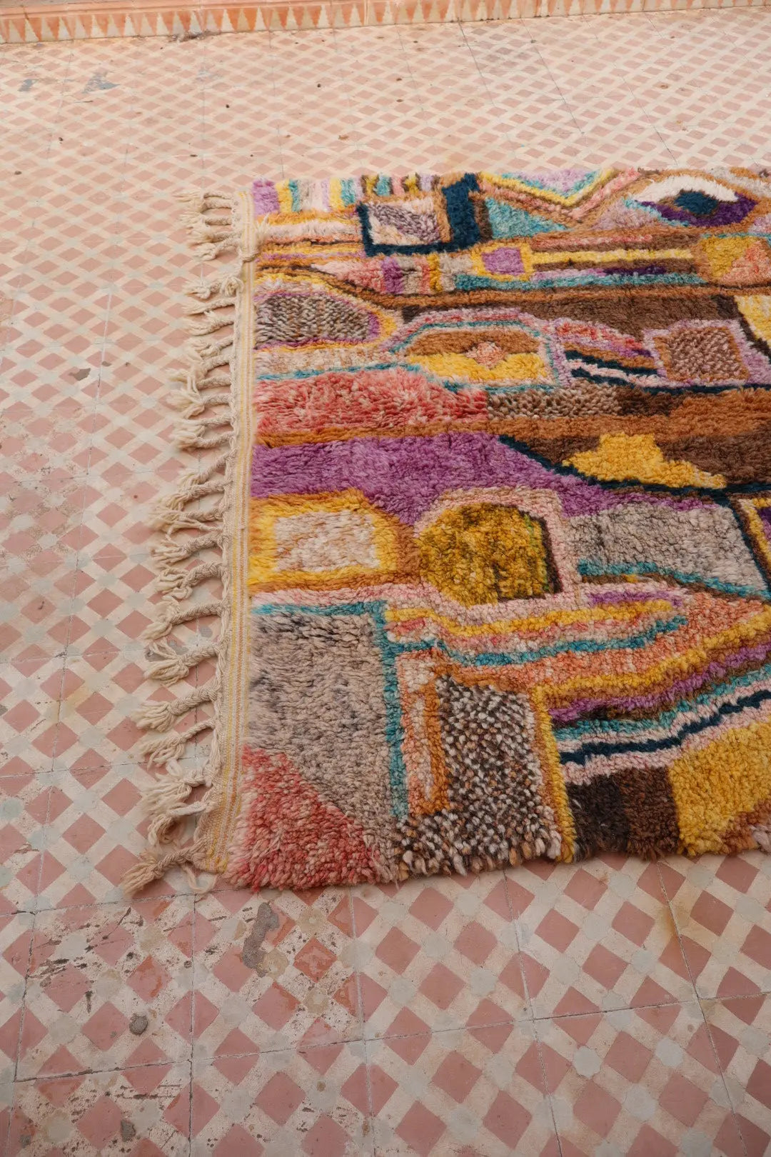Tapis Berbère Tableau Multicolore Béni Ouarain Qualité Supérieure - 242 x 181 cm Néda