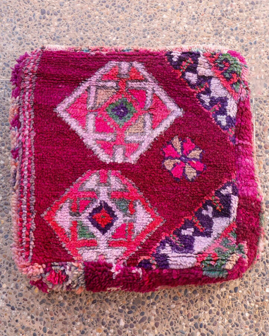 Magenta Violet Berber Pouf