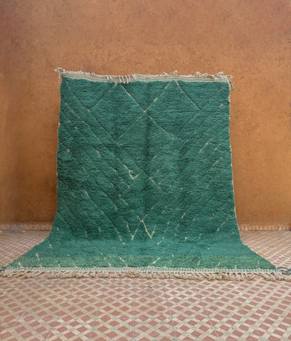 Beni Ouarain Modern Berber Tapijt Amandelgroen - 290 x 215 cm