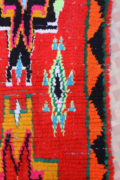 Tapis Berbère Azilal Vintage de Couloir Coloré Rouge Multicolore - 226 x 77 cm Néda