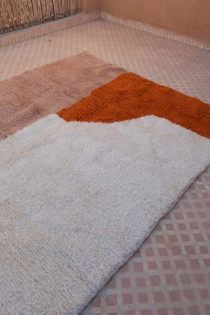 Tapis Berbère Coloré Contemporain Terracotta & Rose Poudré - 293 x 203 cm Néda