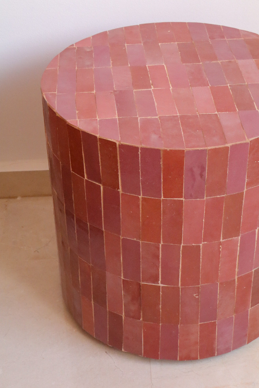 Column in Zellige Modern Rose Dime - 45 x 45 x 45 cm