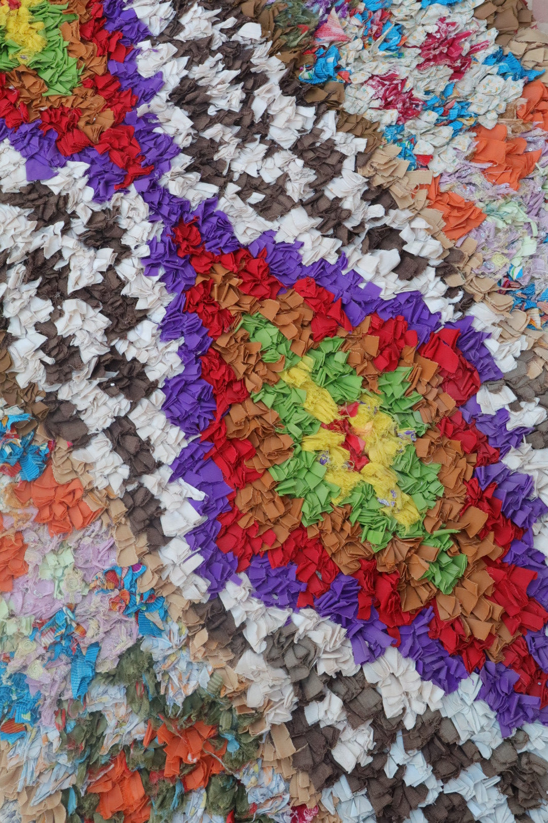 Colorful Boucherouite Berber Rug - 237 x 110 cm