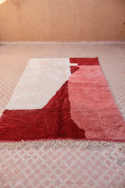 Tapis Berbère Coloré Contemporain Marron & Rose Qualité Supérieure - 260 x 155 cm Néda