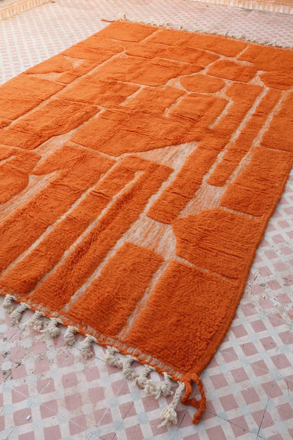 Berberteppich Orange Kupfer Beni Ouarain - 301 x 194 cm Néda