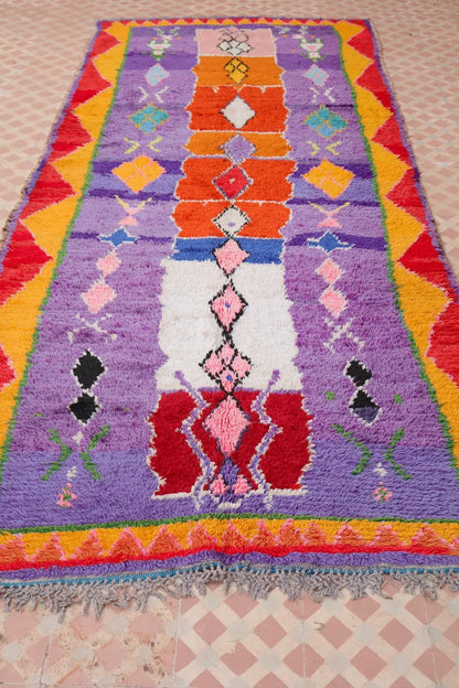 Berber tapijt Azilal Antique Lilas Multicolore - 285 x 122 cm Néda