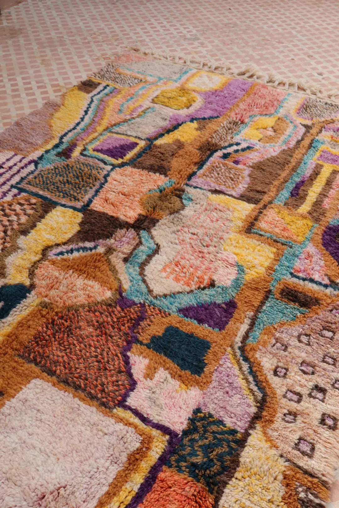 Tapis Berbère Tableau Multicolore Béni Ouarain Qualité Supérieure - 242 x 181 cm Néda