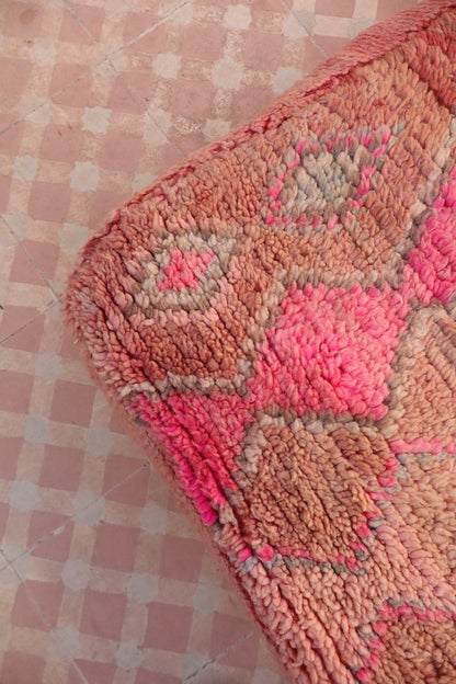 Pouf Berbère Coloré Rose et Bleu Néda