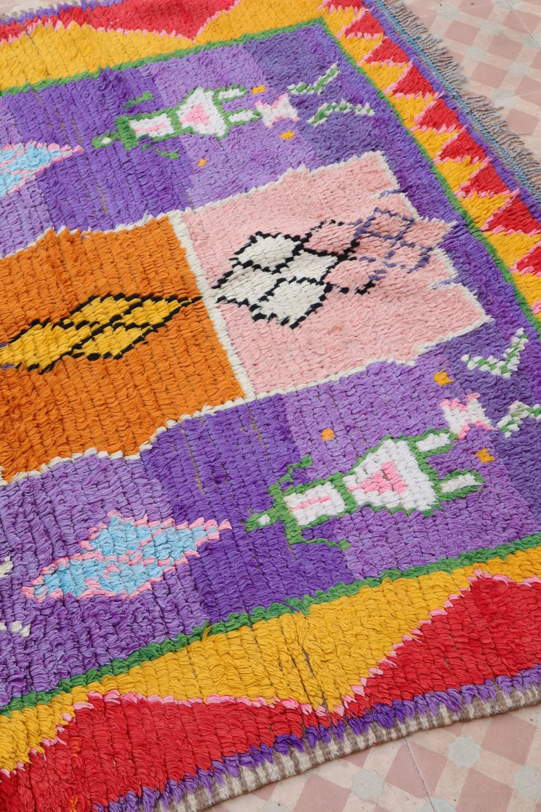 Berber tapijt Azilal Antique Lilas Multicolore - 285 x 122 cm Néda