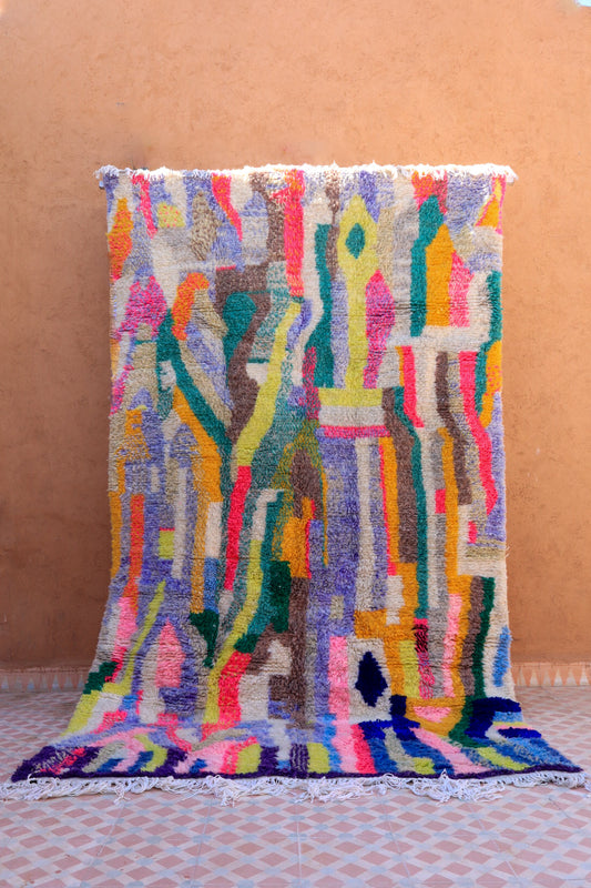 Tapis Berbère Azilal Multicolore Moderne - 258 x 144 cm