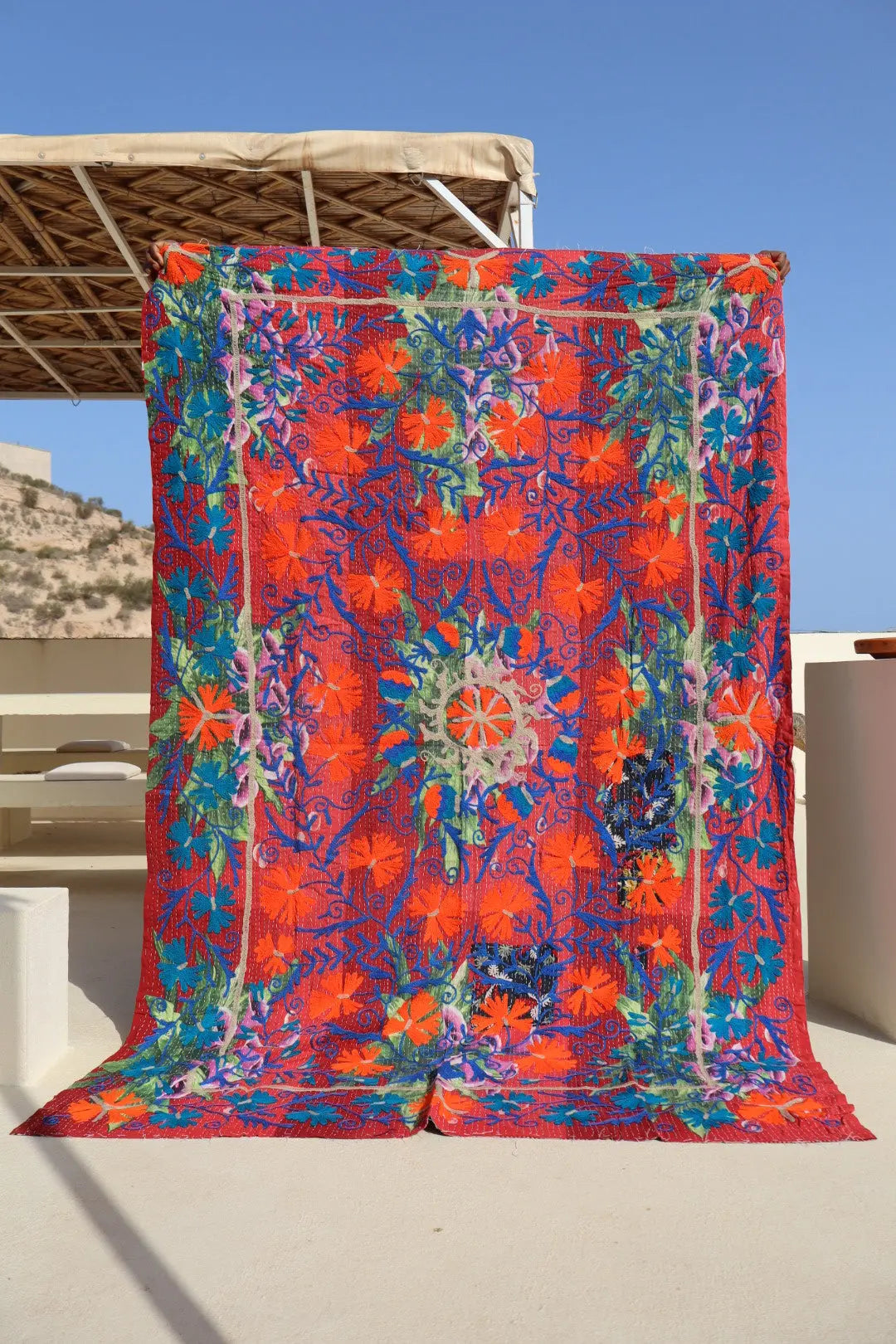 Kantha Suzani indien Brodé Multicolore – Coton Néda