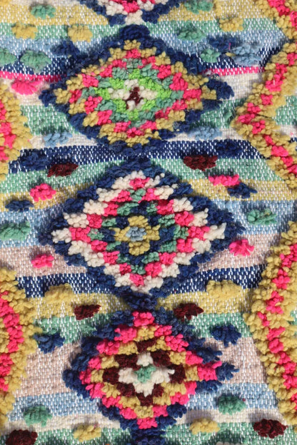 Tapis Berbère Coloré Azilal à Reliefs - 103 x 71 cm Néda