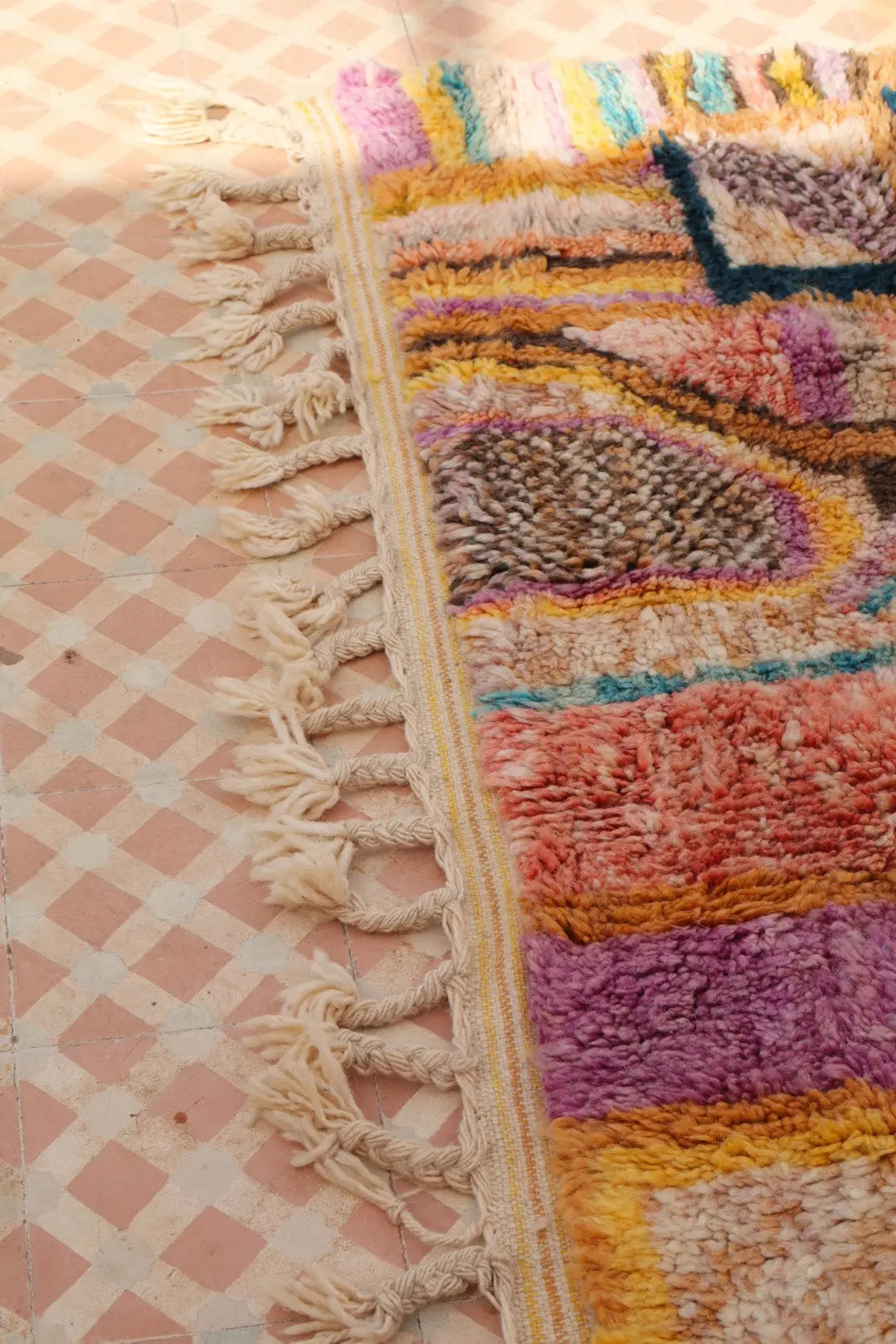 Tapis Berbère Tableau Multicolore Béni Ouarain Qualité Supérieure - 242 x 181 cm Néda