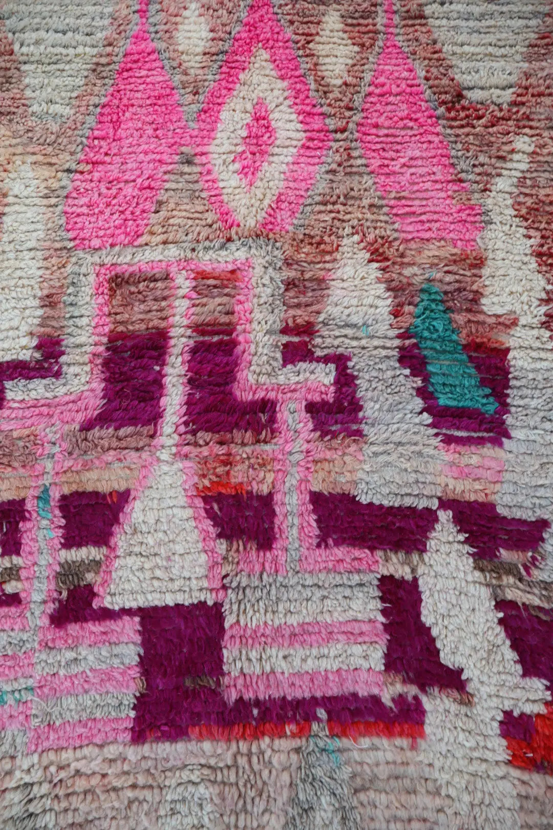 Bunter Berberteppich Boujad Violett Rosa Terrakotta Beige - 290 × 205 cm Néda