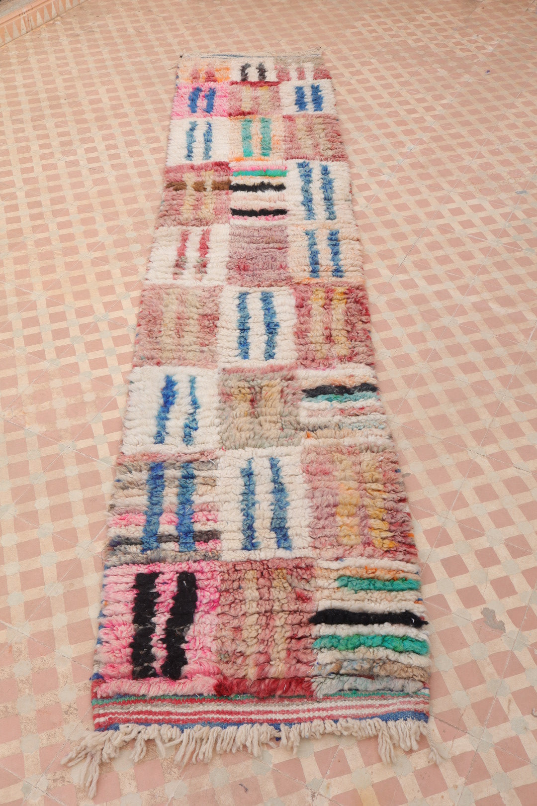 Tapis Couloir Boujad Marocain Coloré- 273 x 60 cm Néda