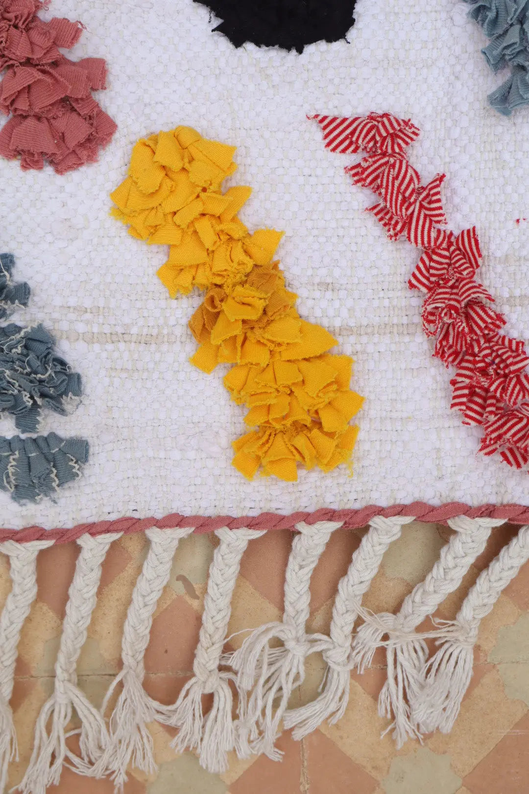 Tapis Berbère Boucherouite Coloré Géométrique – Coton recyclé et lavable - 165 x 93 cm Néda