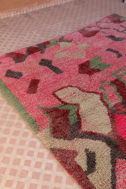 Tapis Berbère Boujad Rose Motifs Colorés - 292 x 205 cm Néda