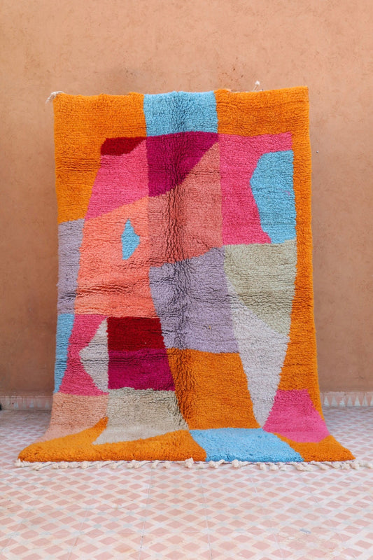 Tapis Berbère Azilal Multicolore Contemporain Qualité Supérieure - 246 x 153 cm Néda