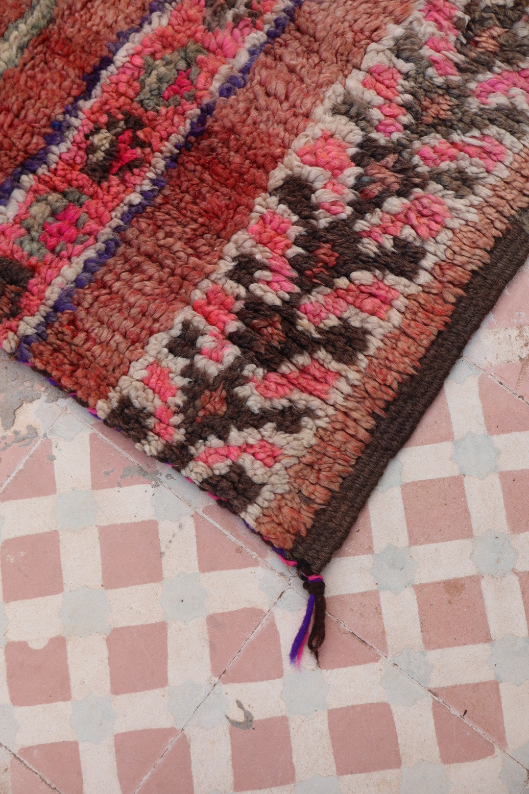 Boujaad Vintage Roze Berber Tapijt - 260 x 150 cm