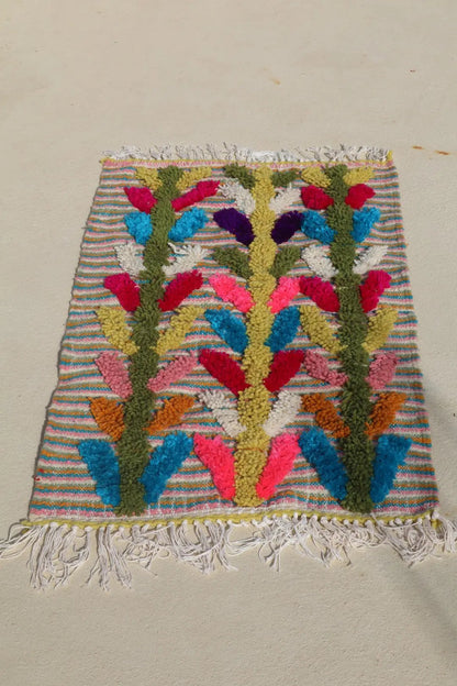 Tapis Berbère Coloré Azilal à Reliefs - 113 x 68 cm Néda