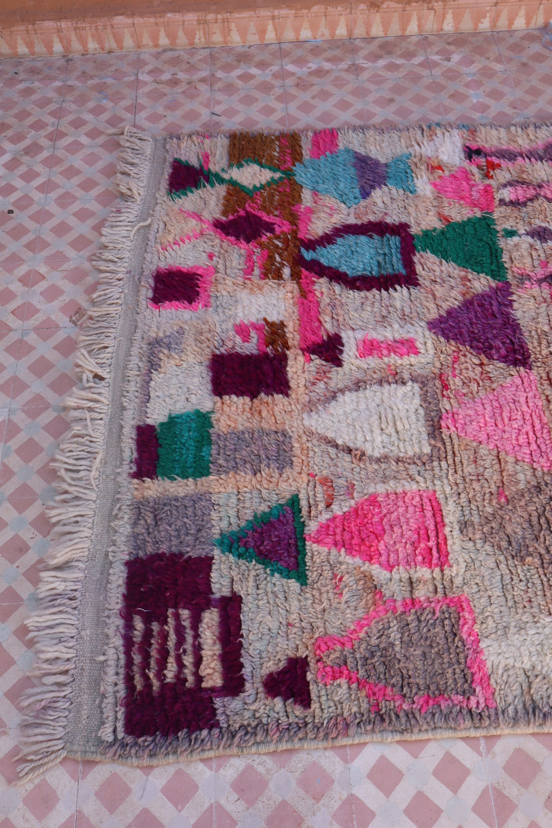 Tappeto Berber Boujaad di colore rosa - 256 x 144 cm