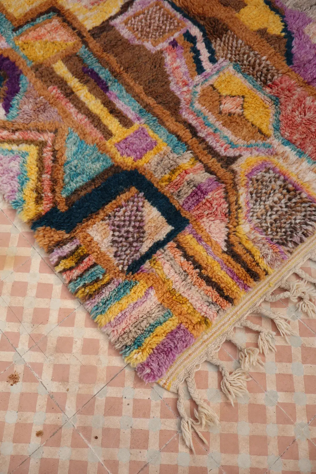 Tapis Berbère Tableau Multicolore Béni Ouarain Qualité Supérieure - 242 x 181 cm Néda
