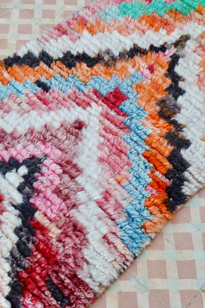 Tapis Berbère Couloir Boujad Motifs Multicolores  - 288 x 71 cm Néda