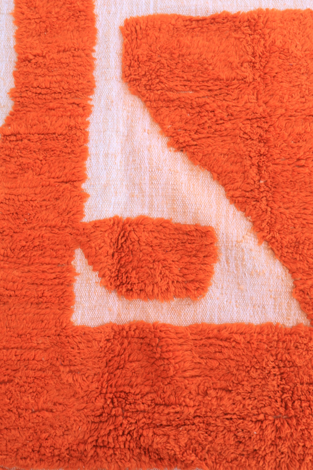 Tapis Berbère Béni Ouarain Moderne Orange Destructuré - 214 x 167 cm