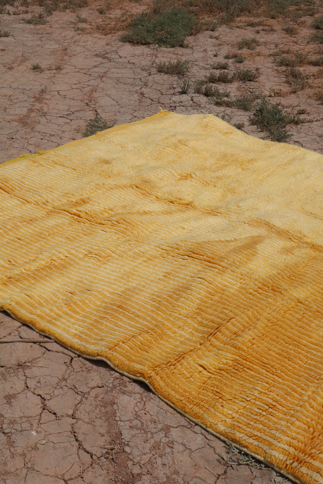 Alfombra bereber Mrirt Color Amarillo Dorado - 298 x 196 cm