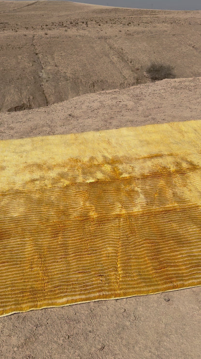 Tapis Berbère Mrirt Coloré Jaune d’Or - 298 x 196 cm