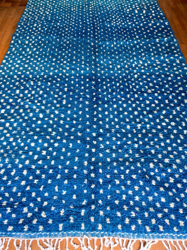 Béni béni ouarain bleu con punti - 260 x 155 cm