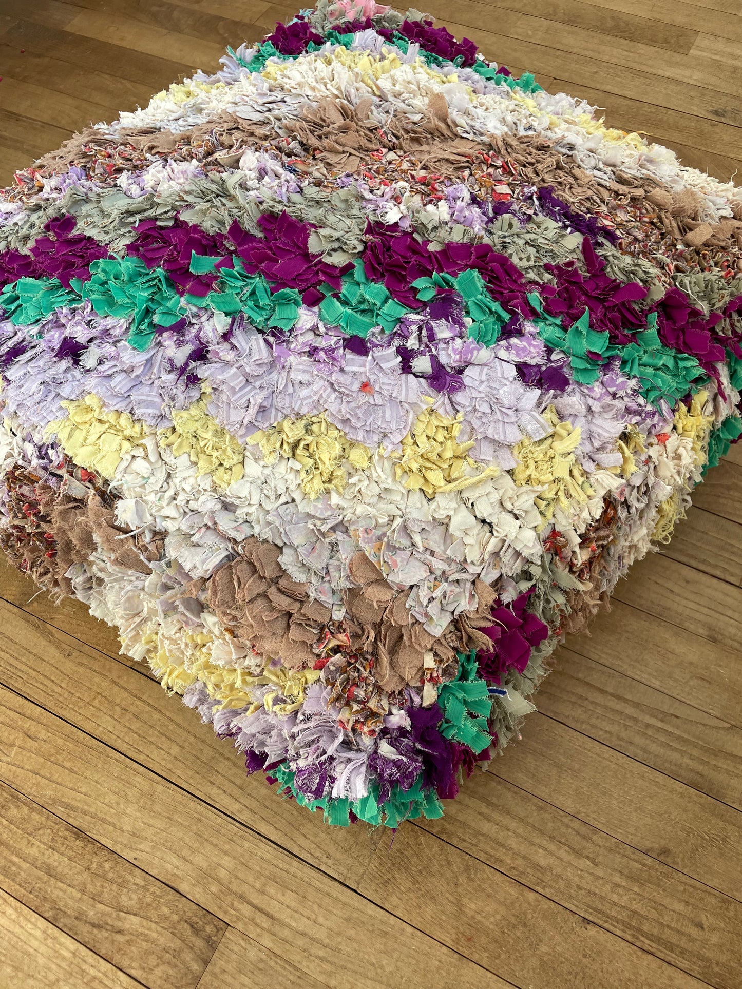 Berber Pouf Lilas Violet Boucherouite